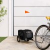 VidaXL Remorcă bicicletă animale companie, negru, textil oxford/fier 93870