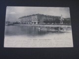 Carte Poștală Vintage Elveția - Geneva , Cheiul Mont-Blanc (cel mai probabil din perioada 1900&ndash;1940)