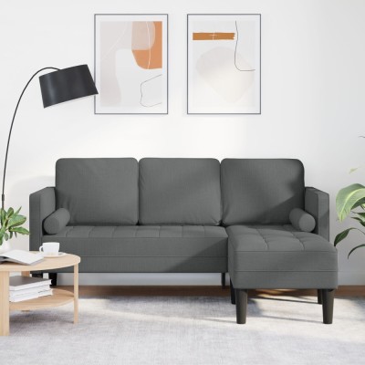 Gossi canapea l-shaped pentru 3 persoane gri inchis 160 cm fabricat foto