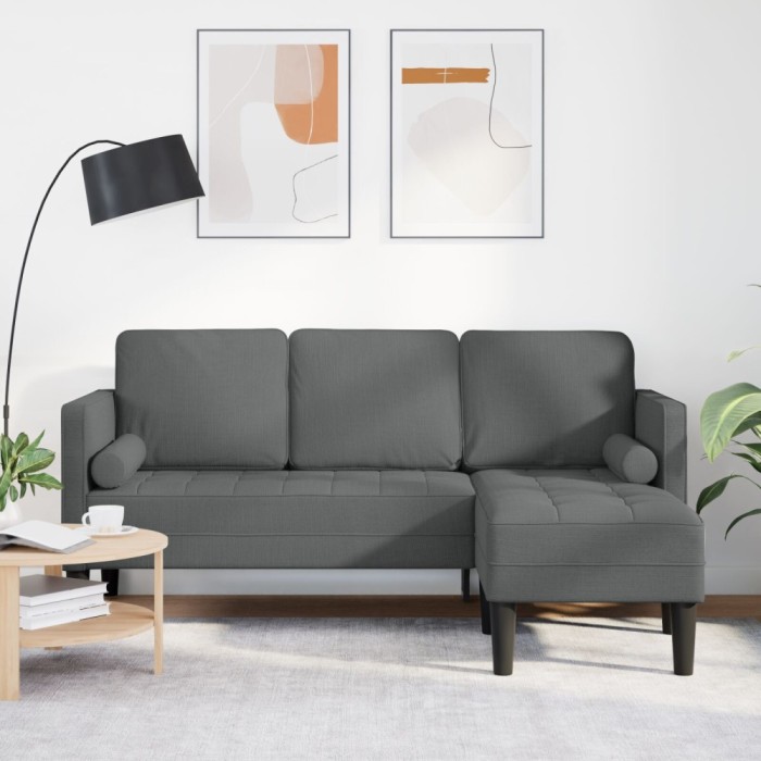 Gossi canapea l-shaped pentru 3 persoane gri inchis 160 cm fabricat