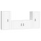 Set comoda TV, 3 piese, alb, lemn prelucrat