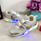 Adidasi argintii printese cu lumini LED si scai pt fetite 29 30