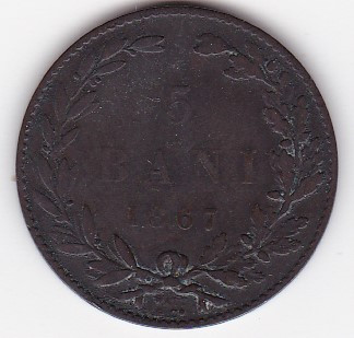 Romania 5 BANI 1867 Watt foto