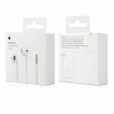 CASTI HANDSFREE EARPODS APPLE A1472, CU MICROFON, 3.5 MM, ALB, MNHF2ZM/A, ORIGINAL BLISTER foto