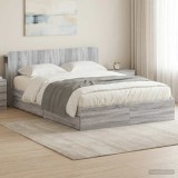 Cumpara ieftin Cadru de pat cu depozitare cu sertar Sonoma gri 160 x 200 cm