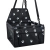 Scaun Auto Caini Pisici Mufart Textil Negru 40x37x44cm cu Buzunar si Centura Siguranta | Transport Animale de Companie