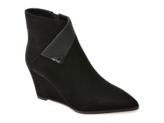Botine elegante EPICA negre, M152B, din piele intoarsa