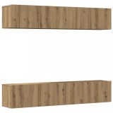 Cumpara ieftin Dulapuri TV montate pe perete 4 buc. stejar artizanal lemn