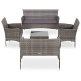 Gossi set mobilier de gradina cu perne, 5 piese, gri, poliratan