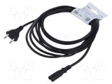 Cablu 2x0,75mm2 CEE 7/16 mufă IEC C7 mamă PVC 5m negru SAVIO