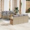 vidaXL Set de canapele pentru grădină cu pernă 7 pcs Bej Rattan poli 3348206