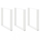 VidaXL Picioare de masă &icirc;n formă de U, 3 buc., alb, 90x(72-73) cm, oțel