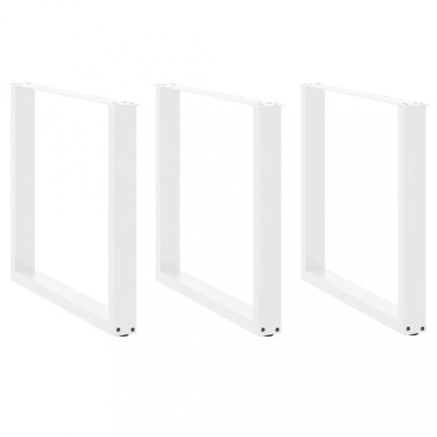 vidaXL Picioare de masă &amp;icirc;n formă de U, 3 buc., alb, 90x(72-73) cm, oțel foto