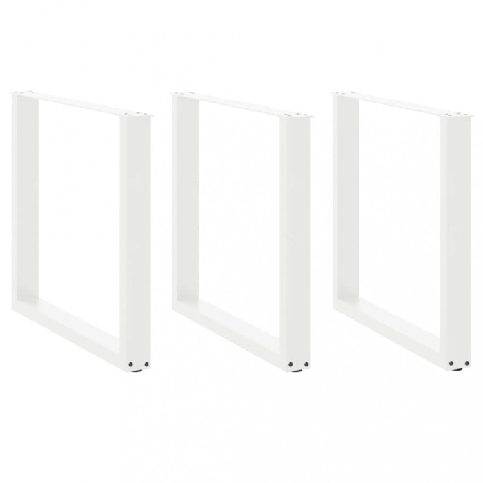 vidaXL Picioare de masă &icirc;n formă de U, 3 buc., alb, 90x(72-73) cm, oțel
