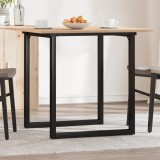 VidaXL Masă de bucătărie, cadru O, 90x90x75 cm lemn masiv pin și Oţel