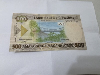 BANCNOTA RWANDA 500 FR 2019 foto