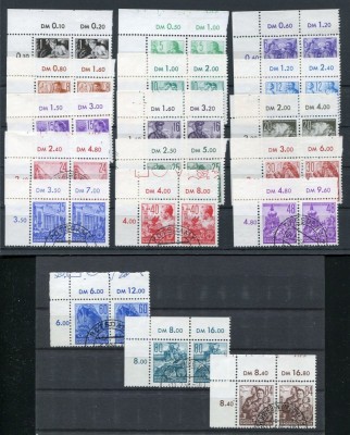 Germany DDR 1953 Definitives x 2 corner Mi.362-379 used DA.067 foto