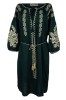 Rochie dama casual RDF, verde/auriu , marimea L, Bumbac