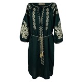 Rochie dama casual RDF, verde/auriu , marimea L