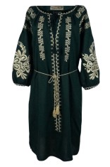 Rochie dama casual RDF, verde/auriu , marimea 3XL