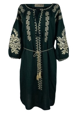 Rochie dama casual RDF, verde/auriu , marimea L foto
