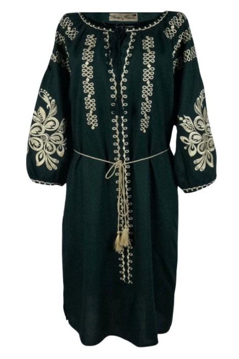 Rochie dama casual RDF, verde/auriu , marimea L