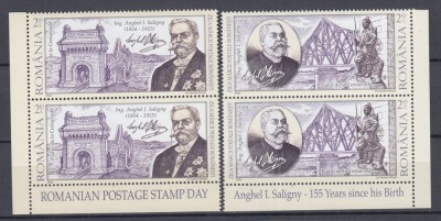 2009 LP 1840 ZIUA MARCII POSTALE ROMANESTI ANGHEL SALIGNY PERECHE SERII MNH foto