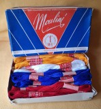 Aţă MOULINE - set complet 24 de bucati in cutia originala, fabricata de cooperativa de productie 1 Mai din Timisoara, produs vechi din anul 1953