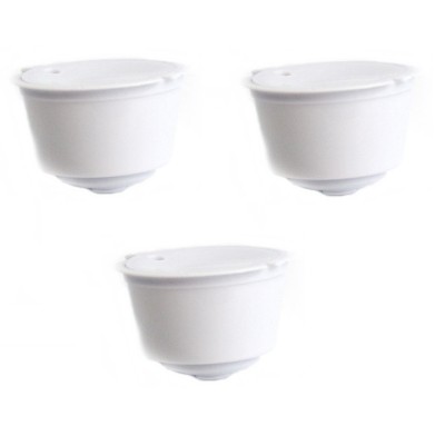 Set 3 Capsule cafea, reutilizabila, reincarcabila, compatibil Dolce Gusto, alb foto
