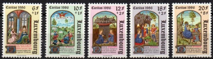 LUXEMBURG 1986, Arta, Miniaturi din cărți, serie neuzata, MNH