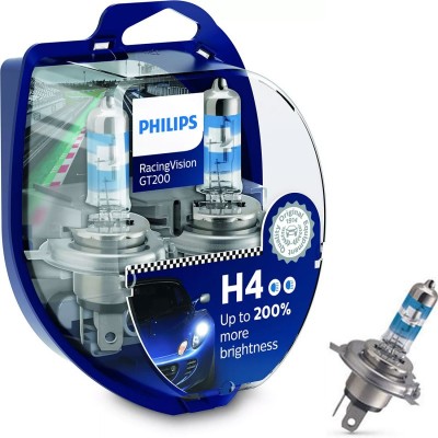 Set 2 Becuri auto PHILIPS Racing Vision GT200 H4 12V , Cod: 00575528 foto