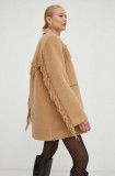 Cumpara ieftin Herskind palton din lana culoarea maro, de tranzitie, oversize
