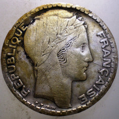 C.314 FRANTA 20 FRANCS FRANCI 1937 ARGINT DETERIORATA