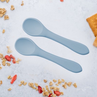 Set Lingurite din silicon, AppeKids - Aqua Blue foto