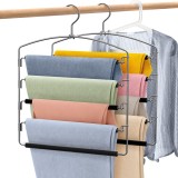Ușoare de economisire a spațiului pentru pantaloni, 35 cm, pachet de 4 bucăți, din metal, cu căptușire antiderapantă, pentru eșarfe, pantaloni, cravat