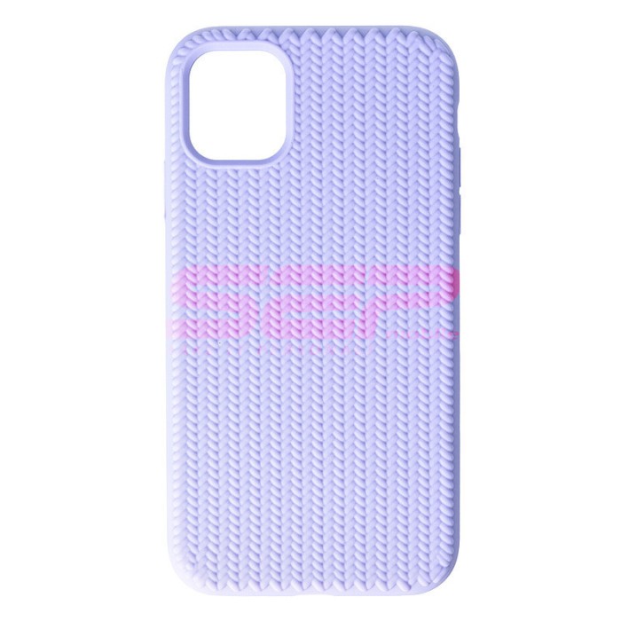 Toc silicon Woven Texture Apple iPhone 11 Lavender