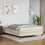 VidaXL Saltea de pat cu arcuri, crem, 140x190x20 cm, piele ecologică