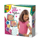 Set de tatuaje pentru copii - Personalizare in culori cu sclipici,+6 ani