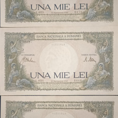 SD0073 Romania 1000 lei 1941 3 consecutive