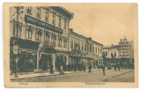 720 - PLOIESTI, Bank, street stores, Romania - old postcard, CENSOR - used 1917