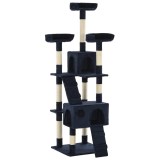 Cumpara ieftin Ansamblu pentru pisici cu stalpi funie sisal, 170 cm, albastru