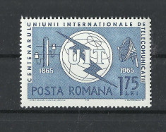 TSV$ - 1965 LP 607 CENTENARUL U.I.T. MNH/** LUX foto