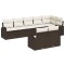 vidaXL Set de canapele pentru grădină 8 pcs maro și alb Rattan poli 3354757