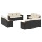 Set canapele de gradina, 12 piese, cu perne, negru, poliratan