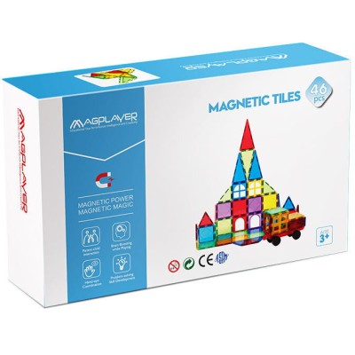 Set de constructie magnetic 3D - 46 piese foto