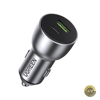 Incarcator Auto UGREEN CD213 36W 3A 1 x USB-A - 1 x USB-C Gri foto