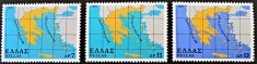 Grecia 1978 - Harta Greciei 3v.neuzat,perfecta stare(z)