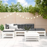 VidaXL Set mobilier de grădină, 6 piese, alb, lemn masiv pin