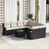 VidaXL Set de canapele pentru grădină 9 pcs Negru 55 x 55 x 37 cm 3345977