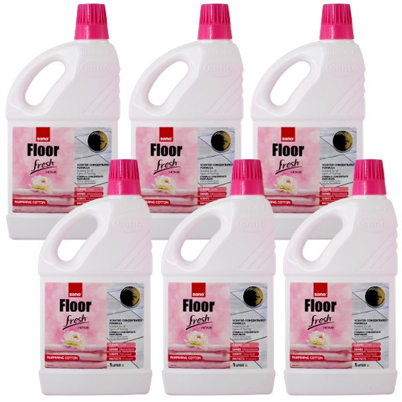 6 x Sano Floor Fresh Home 1L, Detergent lichid pentru pardoseli, 6 x 1000ml